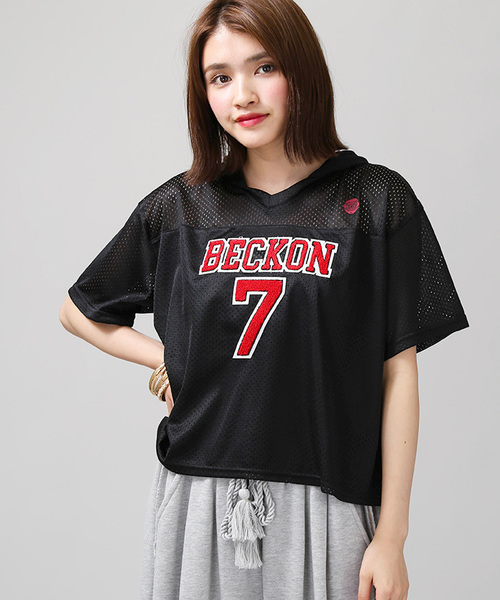 WEGO(ウィゴー)の「WEGO/メッシュサガラTパーカー(Tシャツ/カットソー・レディース・イエロー/ホワイト/ピンク/ブラック・FREE)」の2枚目の写真