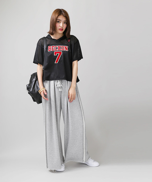 WEGO(ウィゴー)の「WEGO/メッシュサガラTパーカー(Tシャツ/カットソー・レディース・イエロー/ホワイト/ピンク/ブラック・FREE)」の5枚目の写真