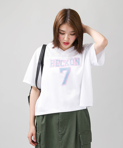 WEGO(ウィゴー)の「WEGO/メッシュサガラTパーカー(Tシャツ/カットソー・レディース・イエロー/ホワイト/ピンク/ブラック・FREE)」の10枚目の写真