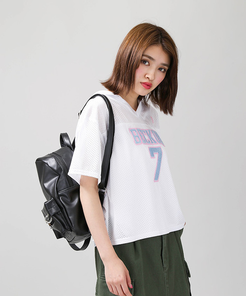 WEGO(ウィゴー)の「WEGO/メッシュサガラTパーカー(Tシャツ/カットソー・レディース・イエロー/ホワイト/ピンク/ブラック・FREE)」の11枚目の写真