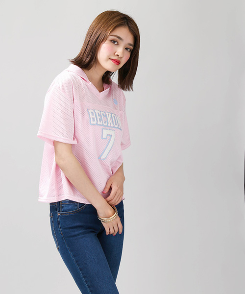 WEGO(ウィゴー)の「WEGO/メッシュサガラTパーカー(Tシャツ/カットソー・レディース・イエロー/ホワイト/ピンク/ブラック・FREE)」の13枚目の写真