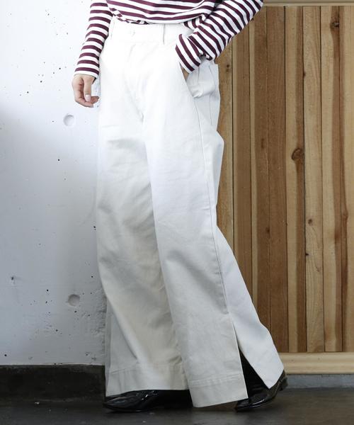 coen（コーエン）の「ツイルサイドスリットワイドパンツ（その他パンツ・レディース・ベージュ/ネイビー/オフホワイト・MEDIUM/LARGE/SMALL）」の16枚目の写真