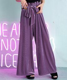 コーデュロイ風カットベロアパンツ