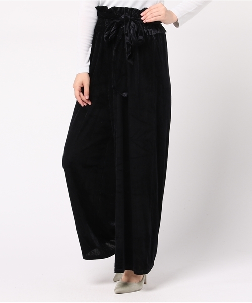 one after another NICE CLAUP（ワンアフターアナザーナイスクラップ）の「コーデュロイ風カットベロアパンツ（その他パンツ・レディース・ピンク/サックスブルー/ブラック/パープル・FREE）」の13枚目の写真