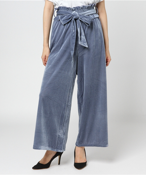 one after another NICE CLAUP（ワンアフターアナザーナイスクラップ）の「コーデュロイ風カットベロアパンツ（その他パンツ・レディース・ピンク/サックスブルー/ブラック/パープル・FREE）」の14枚目の写真