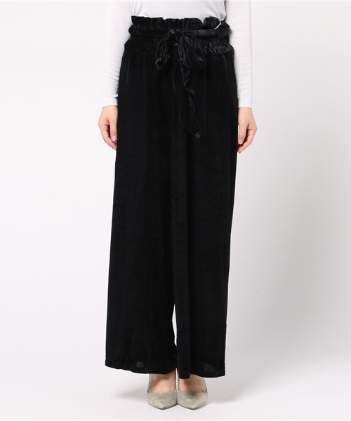 one after another NICE CLAUP（ワンアフターアナザーナイスクラップ）の「コーデュロイ風カットベロアパンツ（その他パンツ・レディース・ピンク/サックスブルー/ブラック/パープル・FREE）」の5枚目の写真