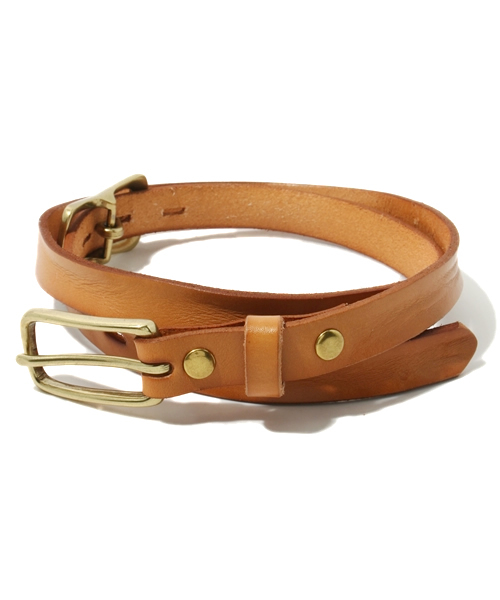 NANO universe（ナノユニバース）の「2 Buckle Narrow Belt（ベルト・メンズ・キャメル/レッド/グリーン/ネイビー/ダークブラウン/ブラック/ブルー/ピンク・FREE）」の6枚目の写真