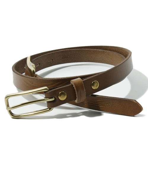 NANO universe（ナノユニバース）の「2 Buckle Narrow Belt（ベルト・メンズ・キャメル/レッド/グリーン/ネイビー/ダークブラウン/ブラック/ブルー/ピンク・FREE）」の3枚目の写真