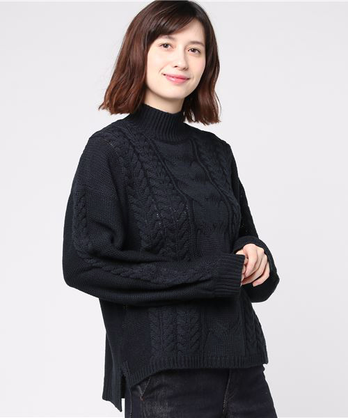 E Hyphen World Gallery イーハイフンワールドギャラリー の ケーブルハイネックプルオーバー ニット セーター Wear