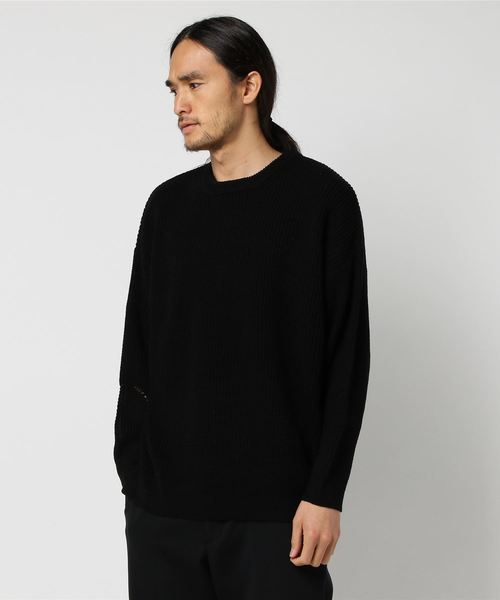 WEGO（ウィゴー）の「WEGO/サイドスリットビッグシルエットニット（ニット/セーター・メンズ・ホワイト/ブラック/ロイヤルブルー・MEDIUM/LARGE）」の11枚目の写真