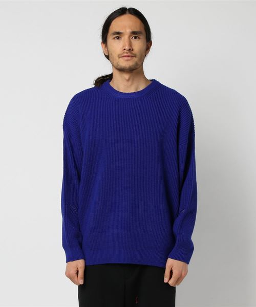 WEGO（ウィゴー）の「WEGO/サイドスリットビッグシルエットニット（ニット/セーター・メンズ・ホワイト/ブラック/ロイヤルブルー・MEDIUM/LARGE）」の12枚目の写真