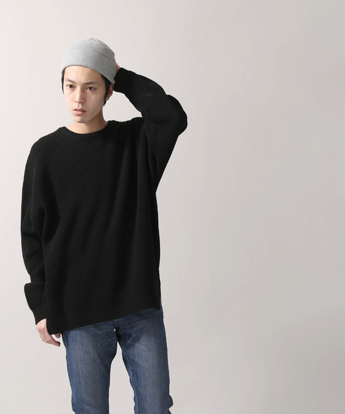 WEGO（ウィゴー）の「WEGO/サイドスリットビッグシルエットニット（ニット/セーター・メンズ・ホワイト/ブラック/ロイヤルブルー・MEDIUM/LARGE）」の17枚目の写真