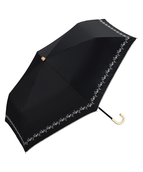 Wpc.(ダブリュピーシー)の「遮光プチフラワー刺繍mini(折りたたみ傘・レディース・ブラック/ネイビー/オフホワイト・FREE)」の6枚目の写真