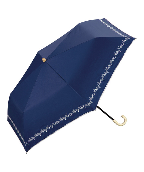 Wpc.(ダブリュピーシー)の「遮光プチフラワー刺繍mini(折りたたみ傘・レディース・ブラック/ネイビー/オフホワイト・FREE)」の4枚目の写真