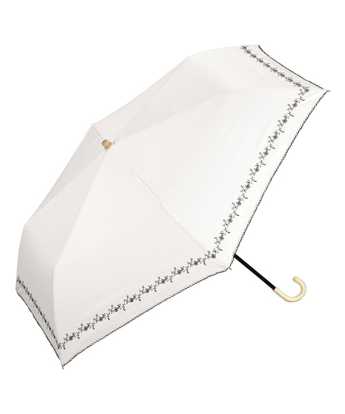 Wpc.(ダブリュピーシー)の「遮光プチフラワー刺繍mini(折りたたみ傘・レディース・ブラック/ネイビー/オフホワイト・FREE)」の5枚目の写真