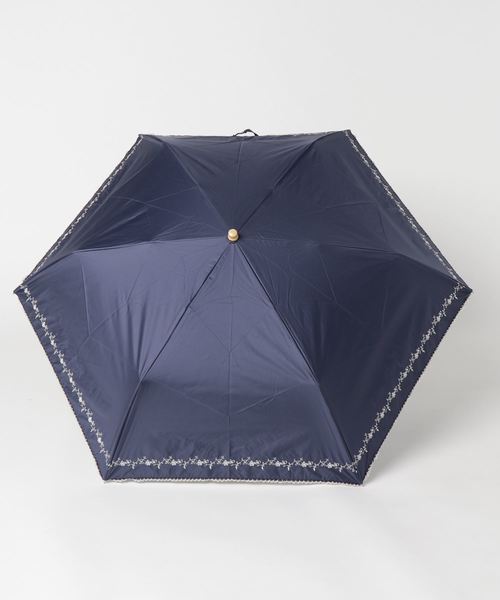 Wpc.(ダブリュピーシー)の「遮光プチフラワー刺繍mini(折りたたみ傘・レディース・ブラック/ネイビー/オフホワイト・FREE)」の7枚目の写真