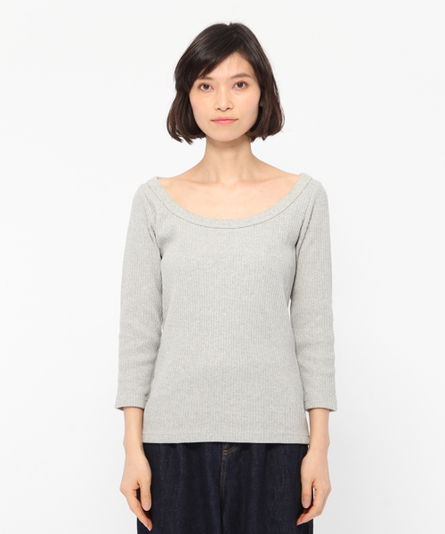 LAKOLE（ラコレ）の「テレコスクープネックプルオーバー / LAKOLE（Tシャツ/カットソー・レディース・ブラック/パープル/グレー/ホワイト・SMALL/MEDIUM）」の14枚目の写真