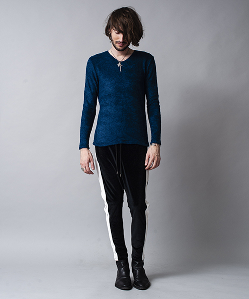 NO ID.（ノーアイディ）の「mlt2267-ビキューレラムパイルＶ－Ｎプルオーバー（Tシャツ/カットソー・メンズ・ライトグレー/ブラック/アイボリー/ワイン/ネイビー/ダークグレー・1/2/3）」の12枚目の写真