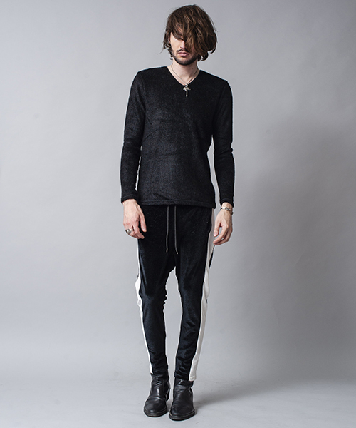 NO ID.（ノーアイディ）の「mlt2267-ビキューレラムパイルＶ－Ｎプルオーバー（Tシャツ/カットソー・メンズ・ライトグレー/ブラック/アイボリー/ワイン/ネイビー/ダークグレー・1/2/3）」の13枚目の写真