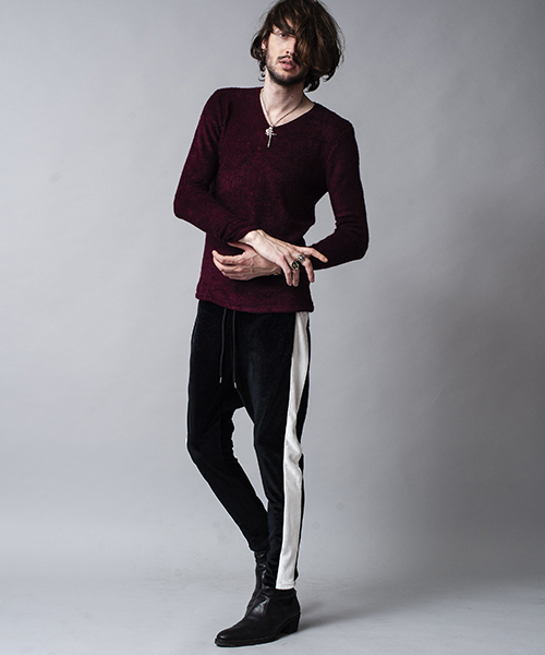 NO ID.（ノーアイディ）の「mlt2267-ビキューレラムパイルＶ－Ｎプルオーバー（Tシャツ/カットソー・メンズ・ライトグレー/ブラック/アイボリー/ワイン/ネイビー/ダークグレー・1/2/3）」の15枚目の写真