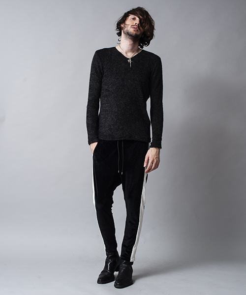 NO ID.（ノーアイディ）の「mlt2267-ビキューレラムパイルＶ－Ｎプルオーバー（Tシャツ/カットソー・メンズ・ライトグレー/ブラック/アイボリー/ワイン/ネイビー/ダークグレー・1/2/3）」の19枚目の写真