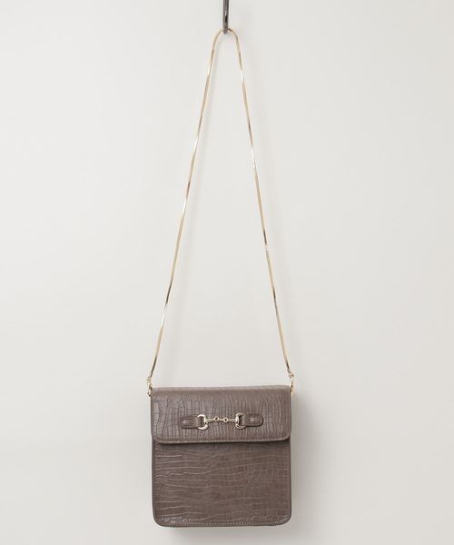 archives（アルシーヴ）の「型押しビット金具フラップショルダー（ショルダーバッグ・レディース・ブラック/ブラウン/モカ・MEDIUM）」の3枚目の写真