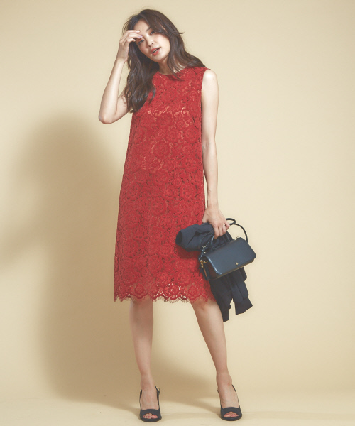 qualite(カリテ)の「フロッキーレースワンピース(ワンピース・レディース・オフホワイト/ダークオレンジ・38)」の18枚目の写真