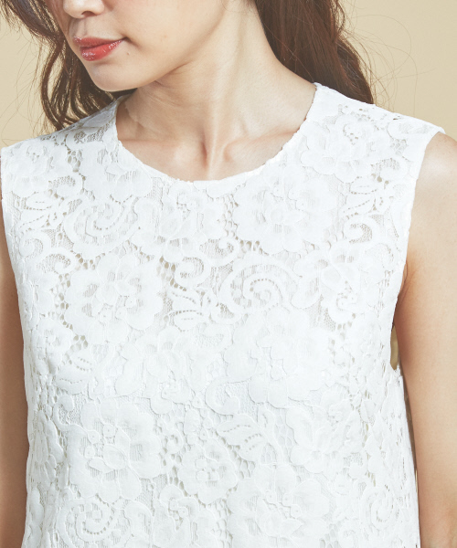 qualite(カリテ)の「フロッキーレースワンピース(ワンピース・レディース・オフホワイト/ダークオレンジ・38)」の15枚目の写真