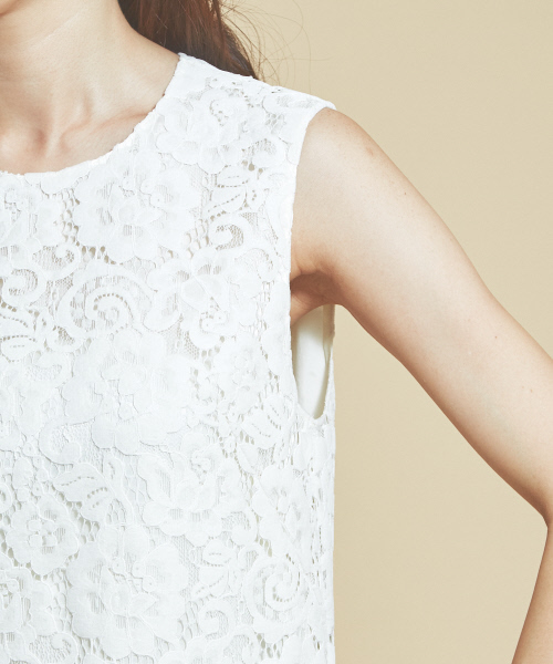 qualite(カリテ)の「フロッキーレースワンピース(ワンピース・レディース・オフホワイト/ダークオレンジ・38)」の14枚目の写真