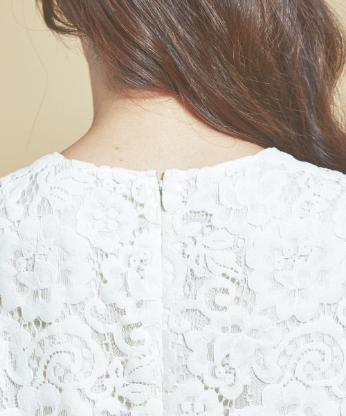 qualite(カリテ)の「フロッキーレースワンピース(ワンピース・レディース・オフホワイト/ダークオレンジ・38)」の13枚目の写真