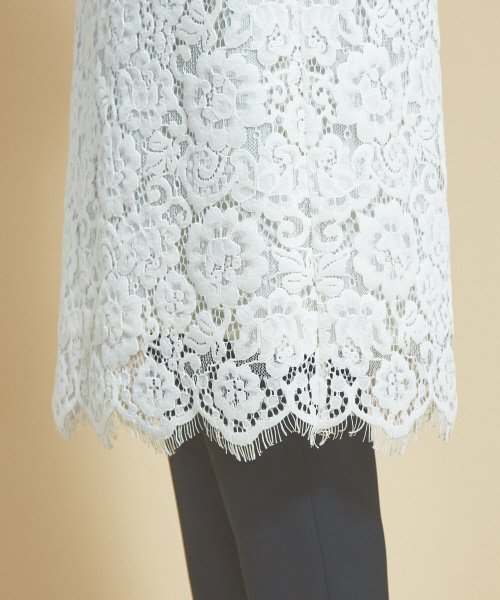 qualite(カリテ)の「フロッキーレースワンピース(ワンピース・レディース・オフホワイト/ダークオレンジ・38)」の12枚目の写真