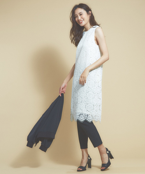 qualite(カリテ)の「フロッキーレースワンピース(ワンピース・レディース・オフホワイト/ダークオレンジ・38)」の9枚目の写真