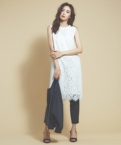 qualite(カリテ)の「フロッキーレースワンピース(ワンピース・レディース・オフホワイト/ダークオレンジ・38)」の8枚目の写真