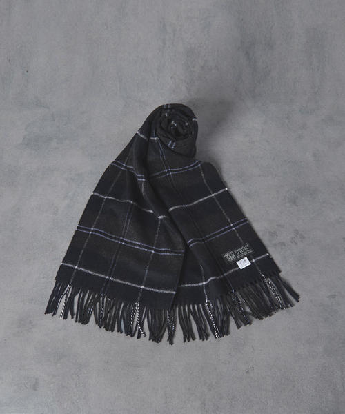 Johnstons of Elgin（ジョンストンズオブエルガン）の「【別注】＜JOHNSTONS(ジョンストンズ)＞ CA/W チェックストール50×190（ストール/ショール・メンズ・ダークグレー/コバルトブルー/ネイビー/グレー/ターコイズブルー・FREE）」の2枚目の写真