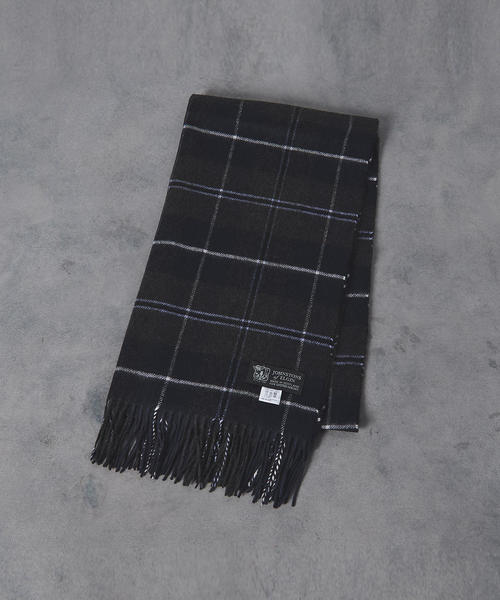 Johnstons of Elgin（ジョンストンズオブエルガン）の「【別注】＜JOHNSTONS(ジョンストンズ)＞ CA/W チェックストール50×190（ストール/ショール・メンズ・ダークグレー/コバルトブルー/ネイビー/グレー/ターコイズブルー・FREE）」の6枚目の写真