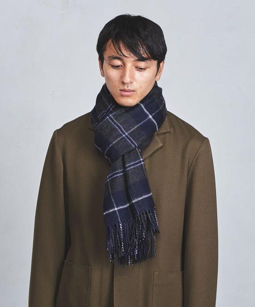 Johnstons of Elgin（ジョンストンズオブエルガン）の「【別注】＜JOHNSTONS(ジョンストンズ)＞ CA/W チェックストール50×190（ストール/ショール・メンズ・ダークグレー/コバルトブルー/ネイビー/グレー/ターコイズブルー・FREE）」の10枚目の写真