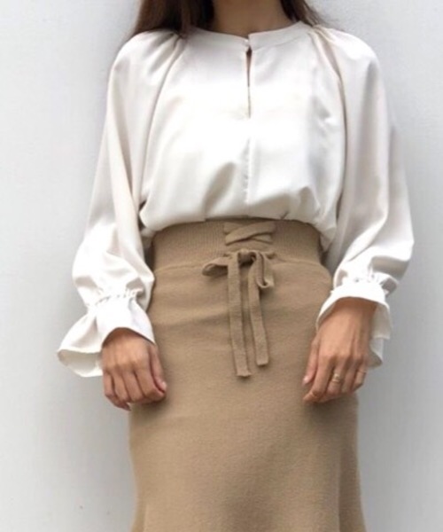 flower（フラワー）の「スローリーブラウス（Tシャツ/カットソー・レディース・ホワイト/ピンク・FREE）」の6枚目の写真