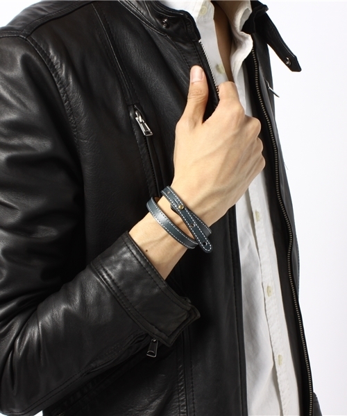 NANO universe（ナノユニバース）の「BARK TANNAGE(バークタンネイジ)/ ナロー2重ブレスレット（ブレスレット・メンズ・レッド/ネイビー/ブラウン/ダークブラウン/ブラック・FREE）」の7枚目の写真