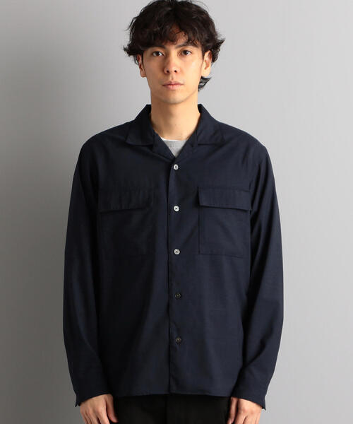 green label relaxing(グリーンレーベルリラクシング)の「CM T/Wトロ Wパッチ オープンカラー シャツ(シャツ/ブラウス・メンズ・ブラック/オリーブ/ネイビー・L/M/S)」の11枚目の写真