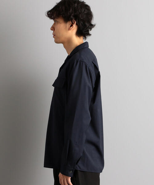 green label relaxing(グリーンレーベルリラクシング)の「CM T/Wトロ Wパッチ オープンカラー シャツ(シャツ/ブラウス・メンズ・ブラック/オリーブ/ネイビー・L/M/S)」の12枚目の写真