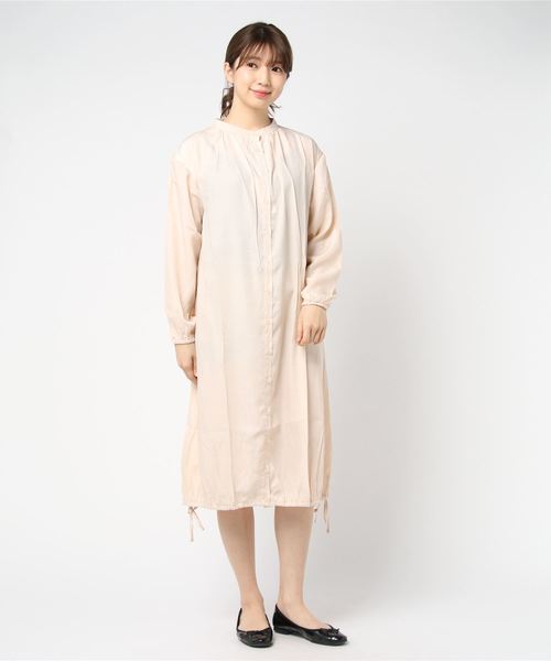 STYLEBLOCK(スタイルブロック)の「シアーツイルバルーンミモレ丈シャツワンピース(シャツワンピース・レディース・ネイビー/イエロー/グリーン/ライトベージュ・M)」の1枚目の写真