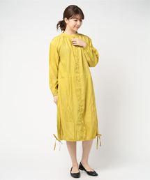 シアーツイルバルーンミモレ丈シャツワンピース