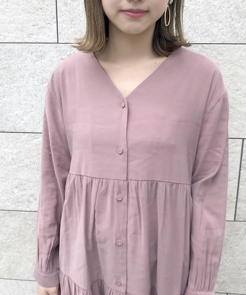 Cheek（チーク）の「前開きティアードドレス（ワンピース）」 - WEAR
