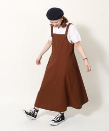 coen | 綿麻ジャンパースカート(ワンピース)