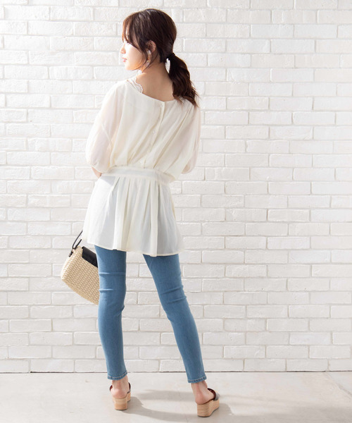 WEGO(ウィゴー)の「WEGO/2WAYカシュクールチュニックブラウス(シャツ/ブラウス・レディース・アイボリー/ライトピンク・FREE)」の10枚目の写真