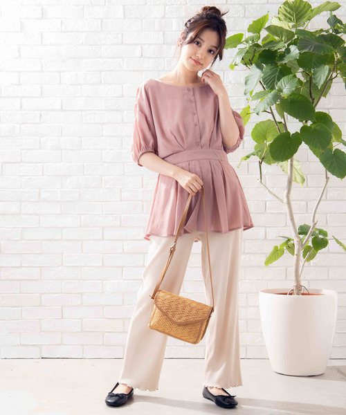 WEGO(ウィゴー)の「WEGO/2WAYカシュクールチュニックブラウス(シャツ/ブラウス・レディース・アイボリー/ライトピンク・FREE)」の8枚目の写真