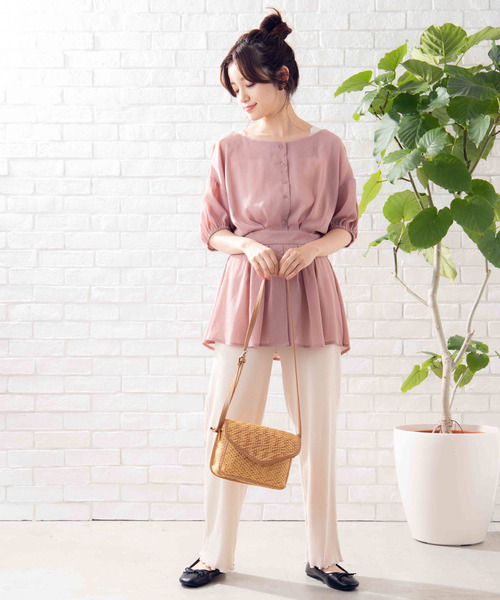 WEGO(ウィゴー)の「WEGO/2WAYカシュクールチュニックブラウス(シャツ/ブラウス・レディース・アイボリー/ライトピンク・FREE)」の9枚目の写真