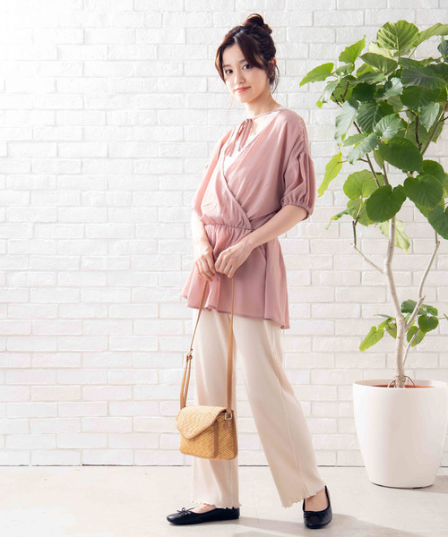 WEGO(ウィゴー)の「WEGO/2WAYカシュクールチュニックブラウス(シャツ/ブラウス・レディース・アイボリー/ライトピンク・FREE)」の12枚目の写真