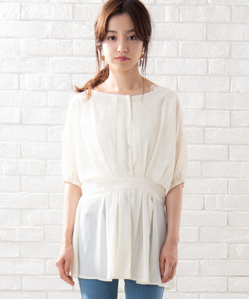 WEGO(ウィゴー)の「WEGO/2WAYカシュクールチュニックブラウス(シャツ/ブラウス・レディース・アイボリー/ライトピンク・FREE)」の7枚目の写真