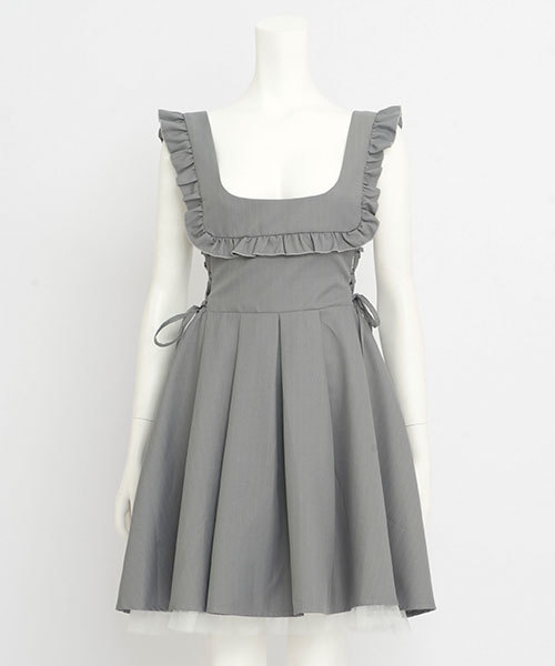 最上の品質 Honey シークレットハニー のファッション ストライプサイドレースアップジャンパードレス ワンピース Honey Secret Secret ワンピース Www Centuria Ec